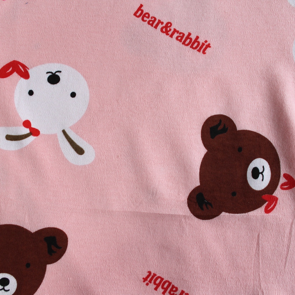 Baju Tidur Piyama Anak Premium Set BEAR &amp; RABBIT Bahan Katun Piyama Anak Gambar Lucu Baju Tidur Anak Bahan Katun