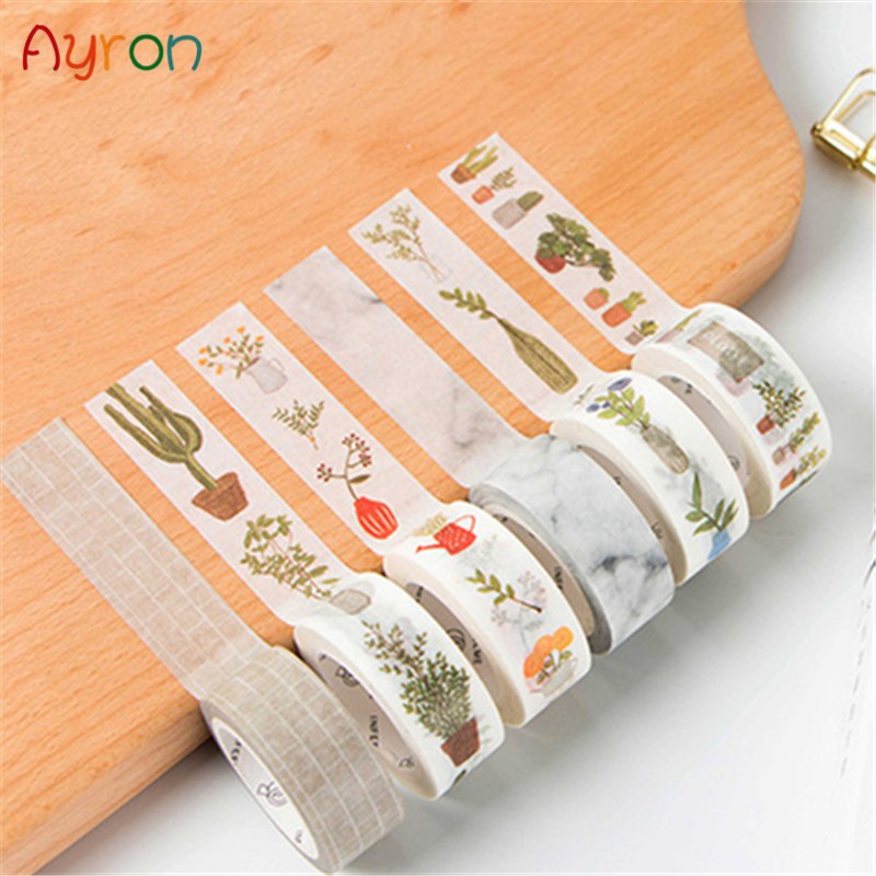 

High quality 1X DIY Japanese Paper Marble Washi Tape White Paper Masking Tapes Adhesive Tapes