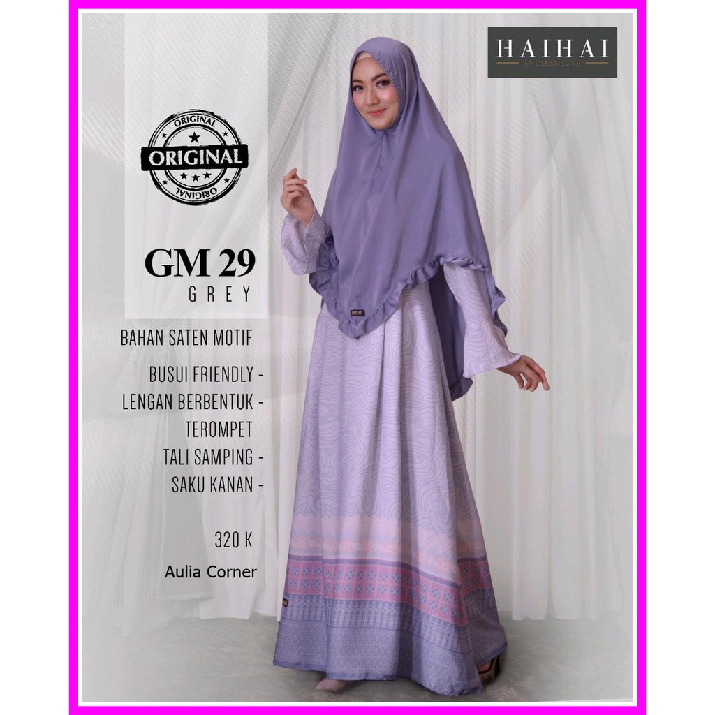 TERMURAH Baju Gamis Terbaru HaiHai GM 29 Abu