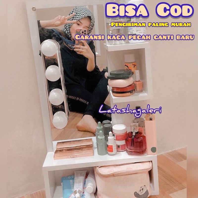 RAK MAKEUP GANTUNG / MEJA RIAS GANTUNG / RAK RIAS / MEJA RIAS DINDING / KACA RIAS DINDING CANTIK