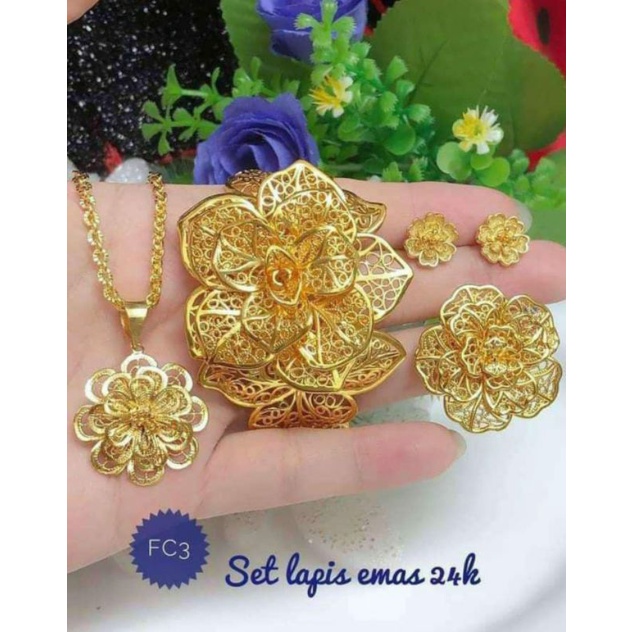 paket perhiasan lapis emas 24k