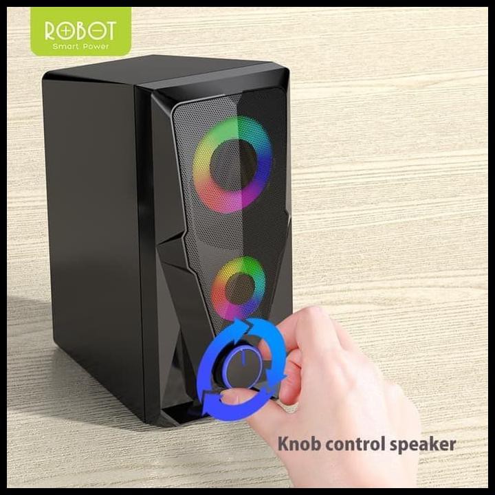 C_   SPEAKER ROBOT RS200 E-SPORT GAMING SPEAKER RGB FLOW LIGHTNING EFFECT WITH AUX