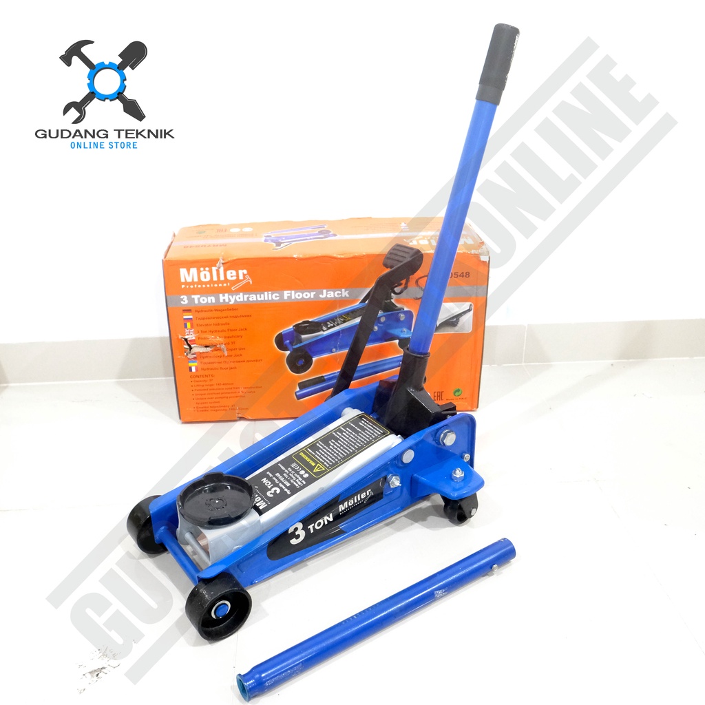 Dongkrak Buaya BIRU 3Ton MOLLAR DOZIRO MR70548 HJFL-3T / Dongkrak Mobil 3T Hydraulic Trolley Jack Mobil 3 Ton MOLLER