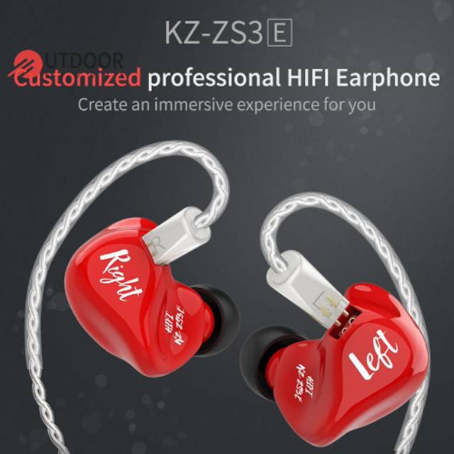 KZ. ZS3E ORIGINAL Earphone HiFi Heavy Bass Dengan Mikrofon Metal Heavy Bass
