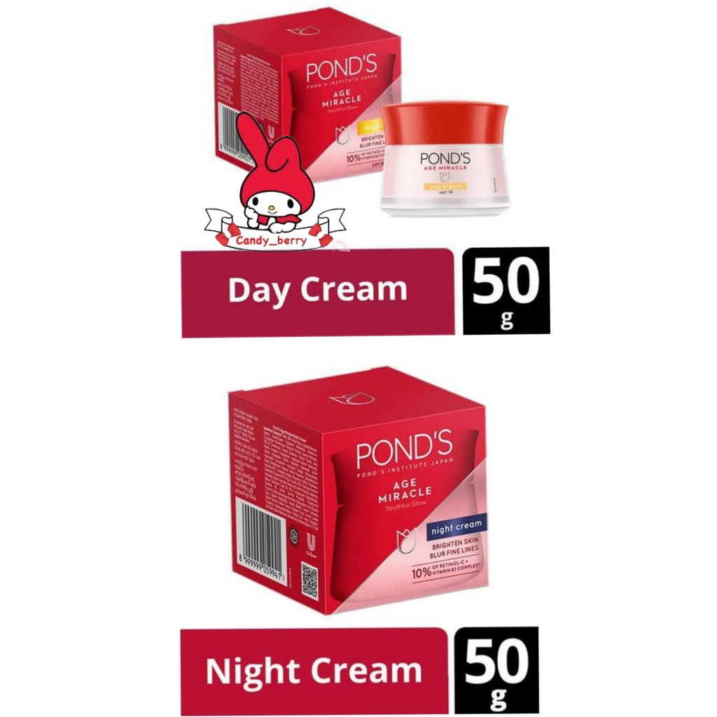 PAKET Ponds Age Miracle Day Cream 50gr + Night Cream 50gr