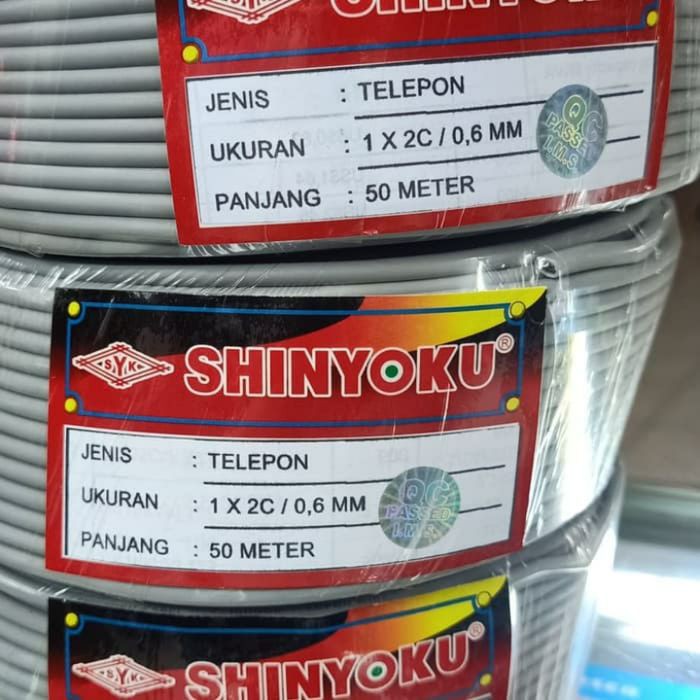 Kabel Telepon Shinyoku 50 Meter 2C / Kabel Walet 50m / Kabel Tweeter Audio Speaker 50m / Kabel Listrik / Kabel Telpon Shinyoku 2c 50m