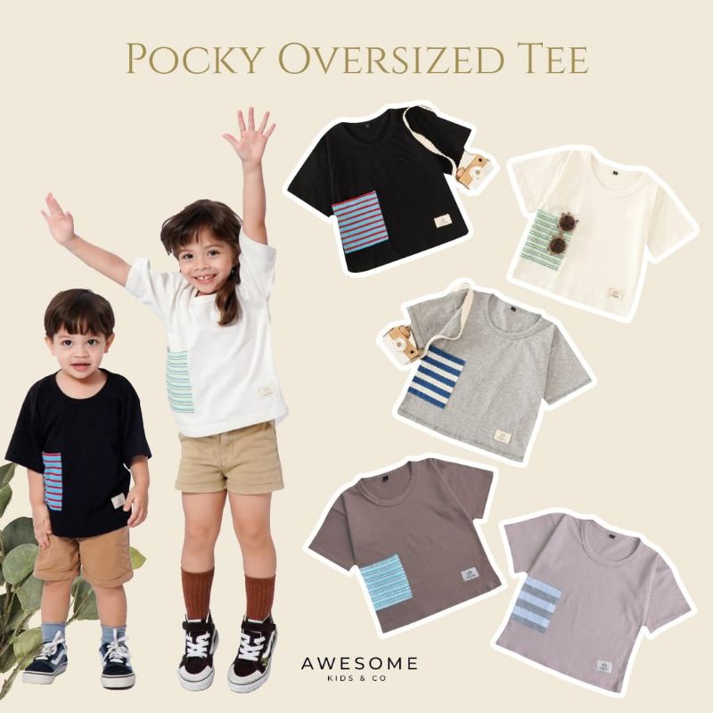 POCKY OVERSIZED TEE 2-8Th / KAOS ANAK / AWESOME KIDS & CO