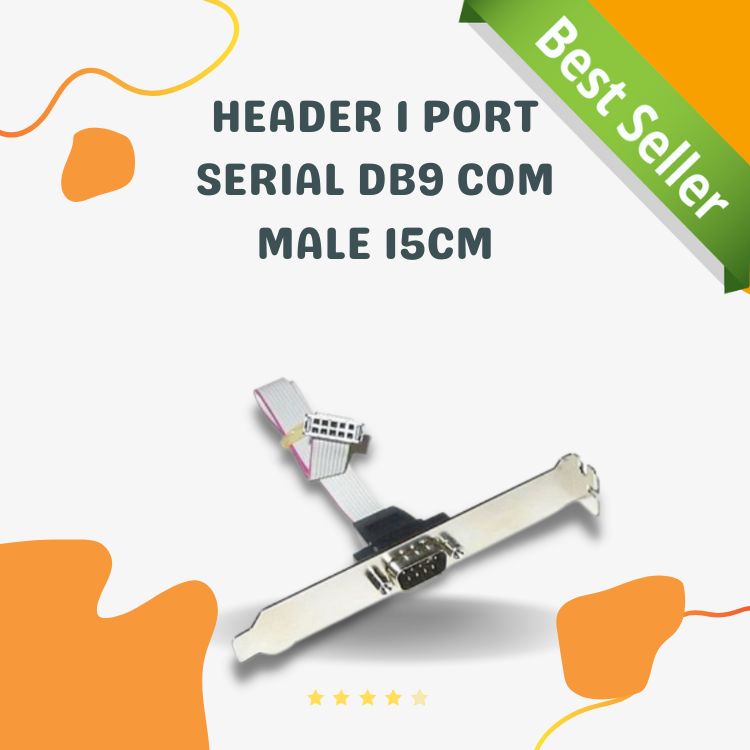 Header 1 port Serial DB9 COM Male 15cm