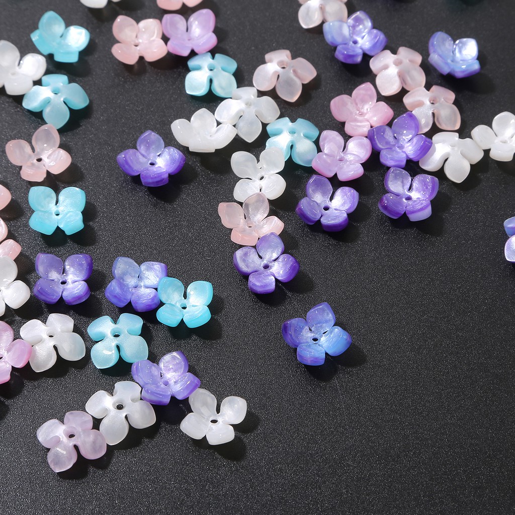 14mm1.5mm Fower Petals Lampwork Beads Pendant Charm Glass Beads DIY Bracelet Necklace For DIY Jewelry Making Hair Accessories