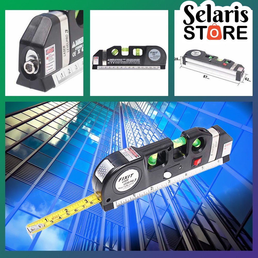 

Penggaris Laser Horizontal 250CM + Waterpass Selaris Store