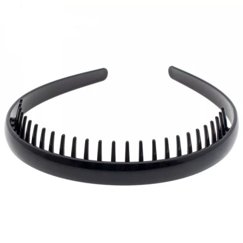 Warna Hitam ! Bando Sirkam Doff untuk Pria Wanita Model Korea Bandana Polos Matte Comb Headband Bando Doff sirkam