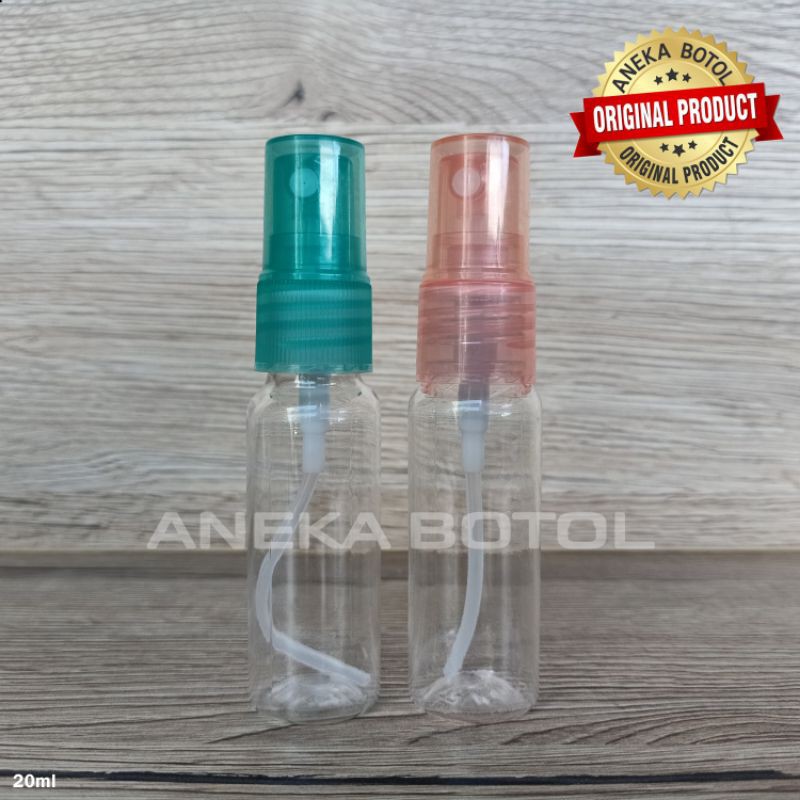 BOTOL PET 20 ML BENING TUTUP SPRAY WARNA WARNI / BOTOL KOSONG MURAH ORIGINAL