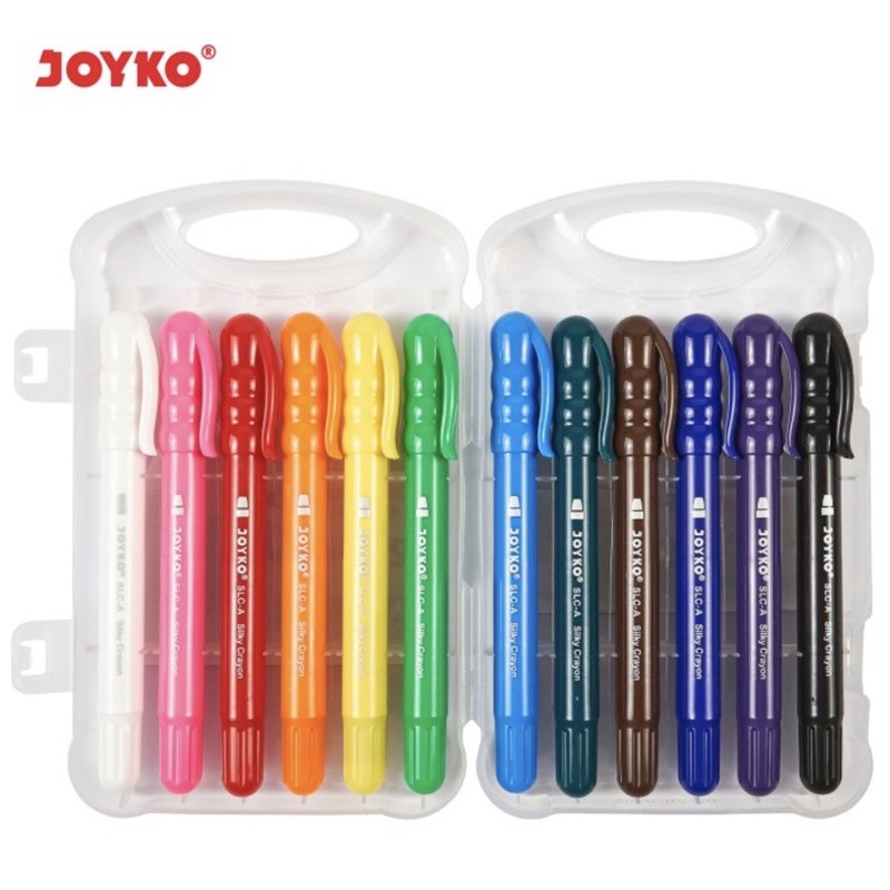 JOYKO SILKY CRAYON - KRAYON HALUS - CAT AIR / WATER COLOURS / SLC A 12 / 24 WARNA / COLORS FREE BRUSH