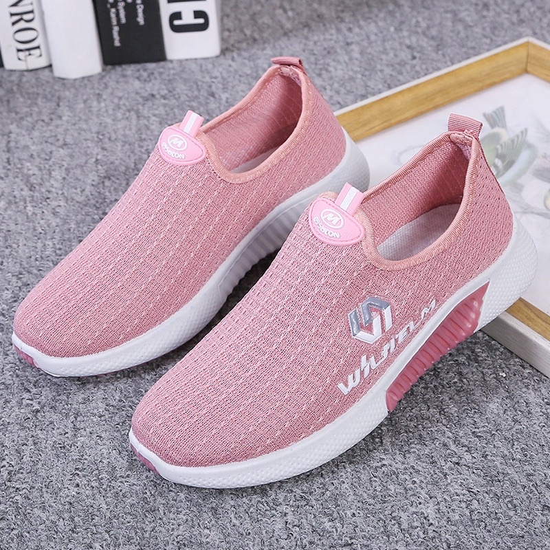 GROSIRTAS LV0108 Sepatu Slip On Wanita Import Sport Shoes Model Slip on Fly knit Alas Karet