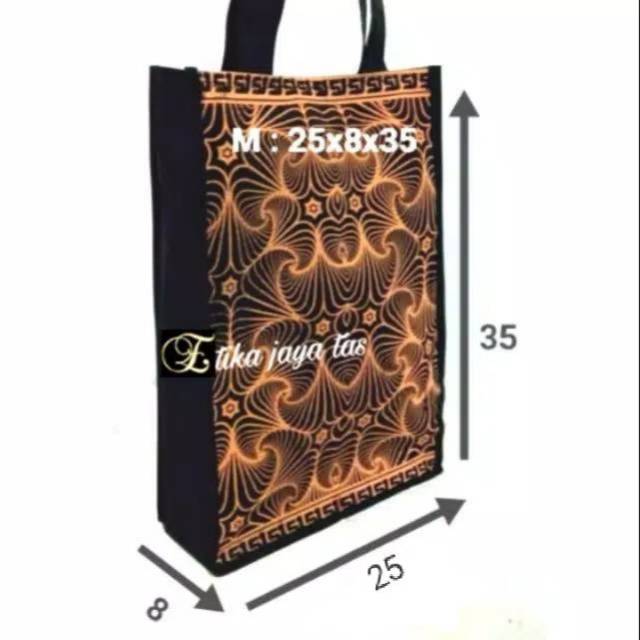 Tas souvenir spunbond standing handle batik mewah M (25x8x35)