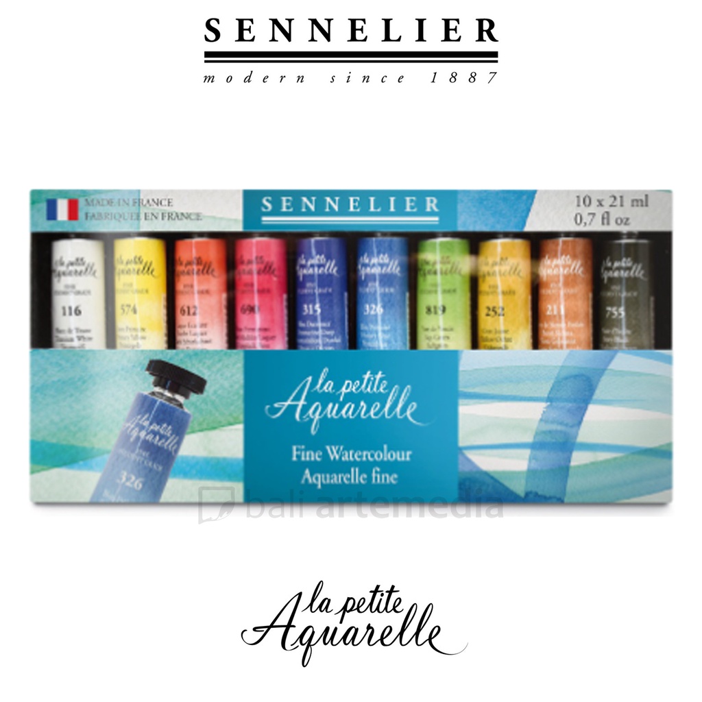 Sennelier - La Petite Aquarelle Watercolor Paint Set (10x21ml Tube)