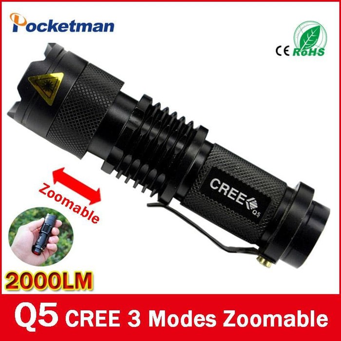 Senter Police Pocketman Senter LED Flashlight 2000 Lumens Waterproof