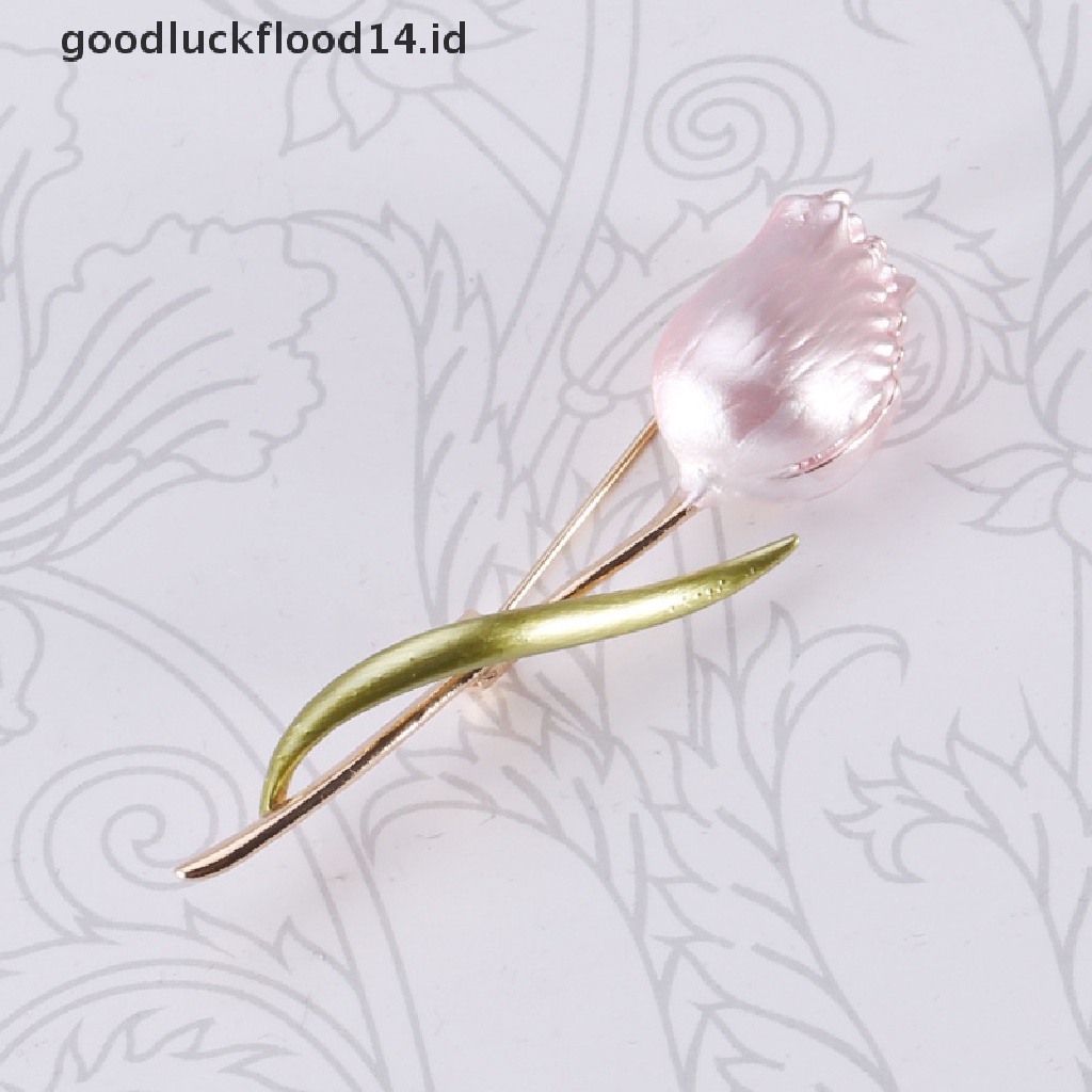 [OOID] New Enamel Tulip Brooches For Women Flower Wedding Office Party Brooch Pins Gift ID