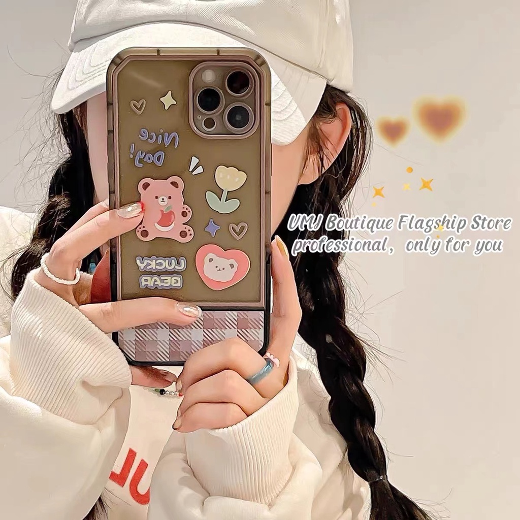 Soft Case TPU Transparan Motif Beruang Untuk iPhone 12 13 Se 2020 6 6S 7 8 Plus X XS XR 11 Pro Max