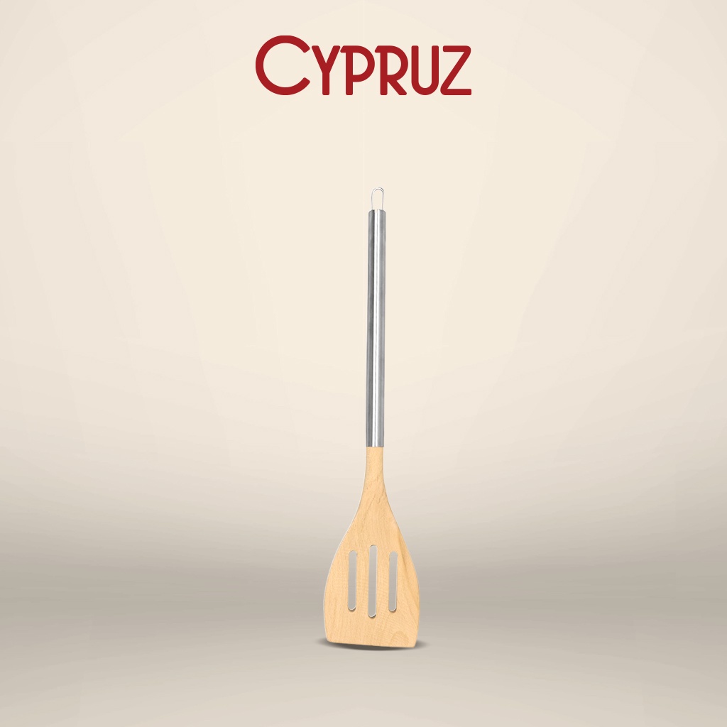 Cypruz Spatula Lubang / Slotted Turner Beech Wood Series AM-1031