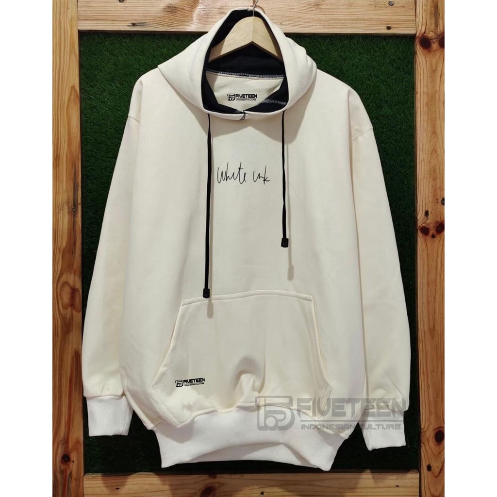 hoodie premium original warna cream white ink fifteen15 sweater hoodie distro original 15fifteen jaket pria dan wanita terbaru zipper cowok original hudie pria jumbo murah suwiter oblong cowok distro zipper hoodie pria motip