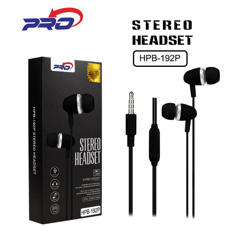 HF HEADSET EARPHONE PRO MODEL HPG 322 31 HPB 192P