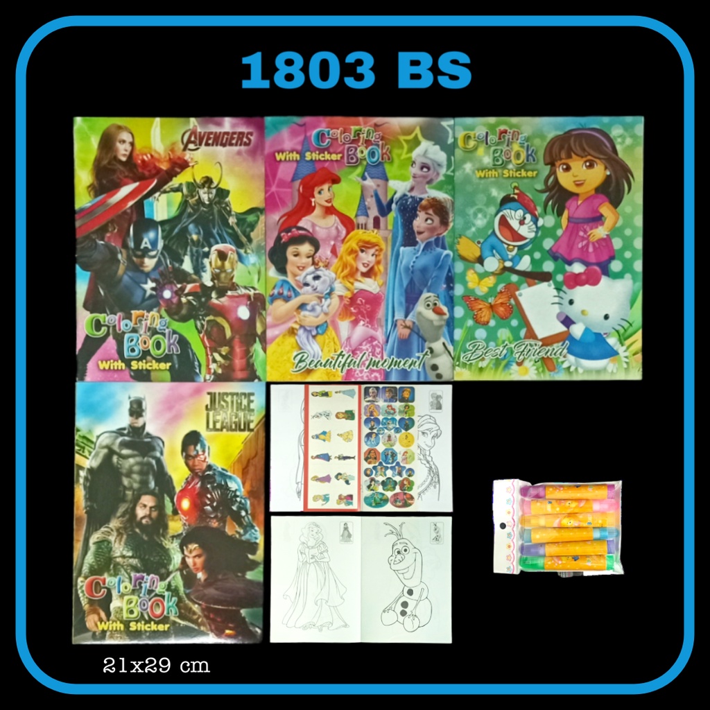 

SOS Buku Mewarnai Besar Sticker + Pensil/Spidol Warna / Buku Mewarnai Anak / Buku Anak