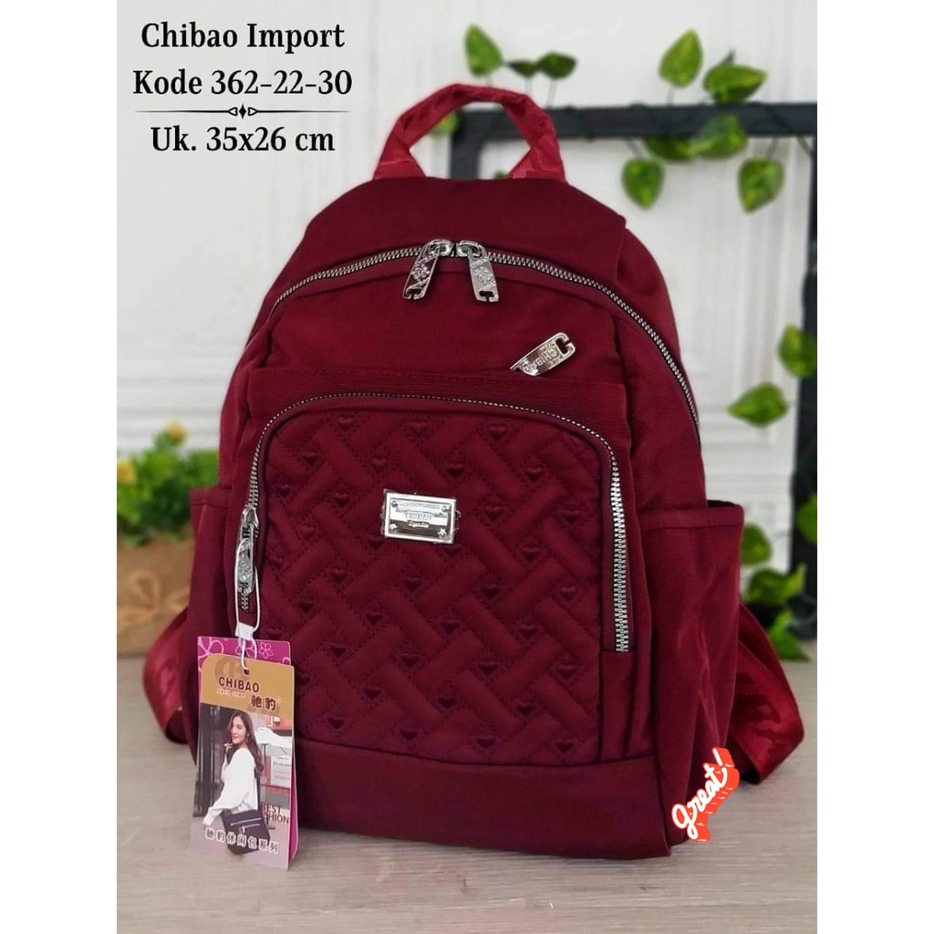 Tas Ransel Wanita Tas Ransel Chibao 362-22 Bahan Kanvas. CRanelhibao Ransel Import Chibao Ori Tas Wanita Tas Ransel Wanita Terbaru Bisa bayar ditempat.!!