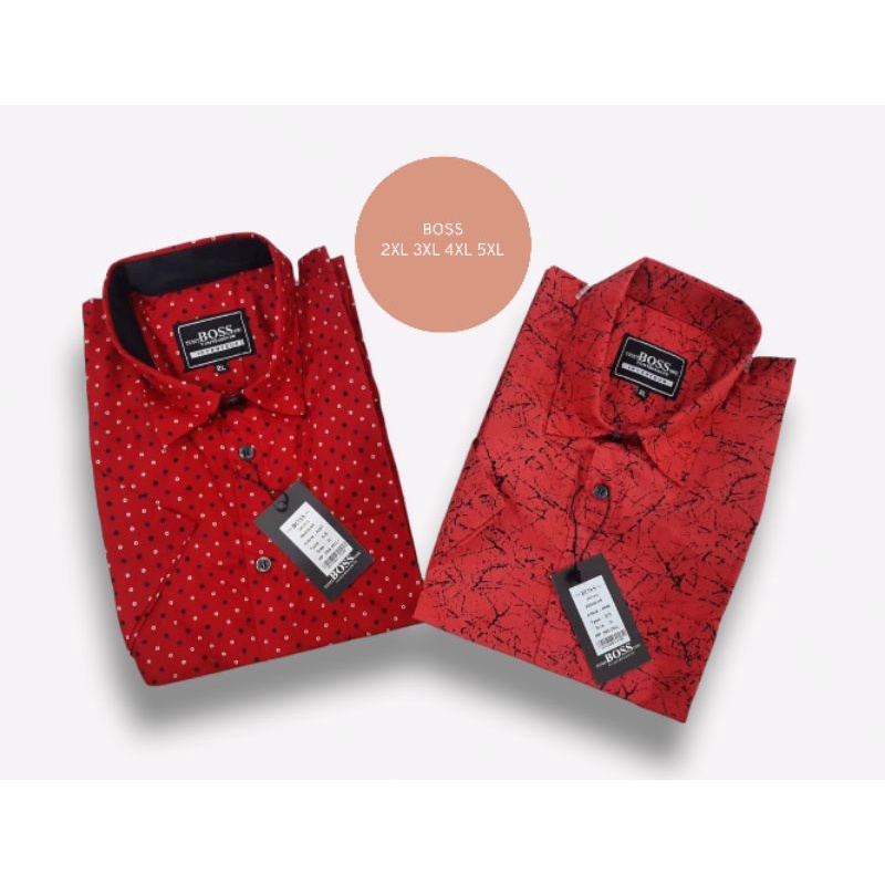 Kemeja Pendek Jumbo Pria | Kemeja Boss Jumbo