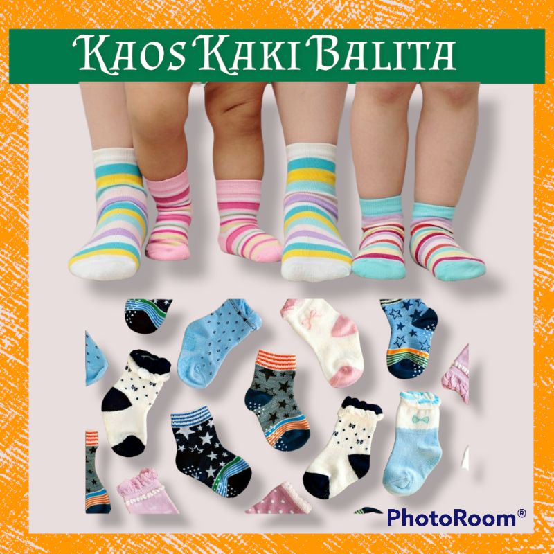 Kaos Kaki Anak Cewe Cowo Bayi Balita 1-3 Tahun Motif Lucu Murah Grosir 12Pasang