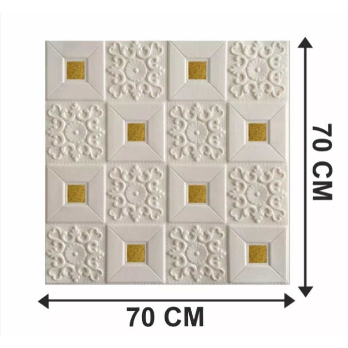 WALLPAPER DINDING BATIK 3D FOAM // 70X70CM TERMURAH !!!-Batik Gold 4mm