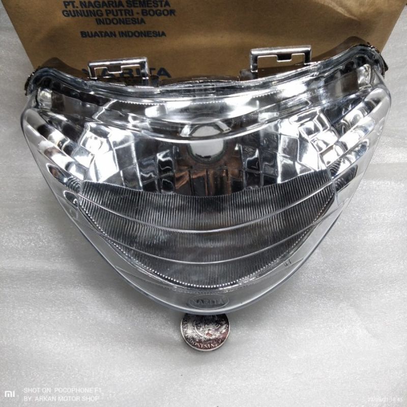 HEADLAMP SATRIA HIU 2TAK LSCM MALAYSIA MERK NARITA HIGH QUALITY HEAD LAMP LAMPU DEPAN BESAR REFLEKTOR SUZUKI 2T 2 TAK