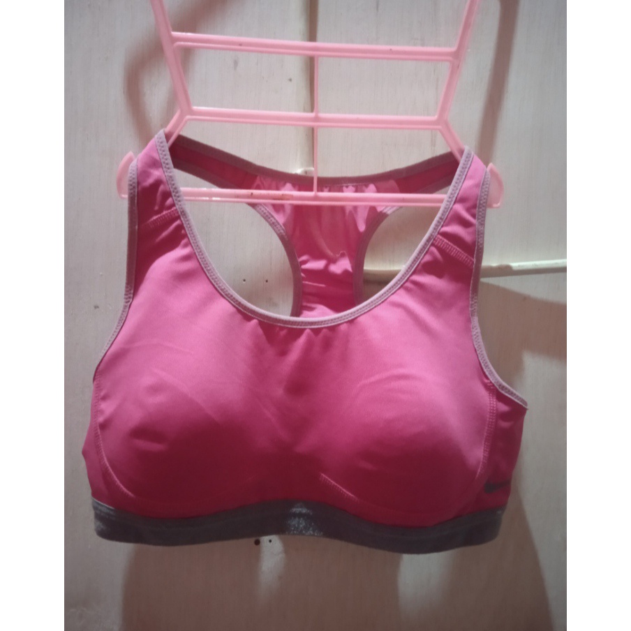 [Nailah Store] [COD] Preloved Bra Sport Nike Pink Fanta Baju Olahraga Gym Fitnes Wanita