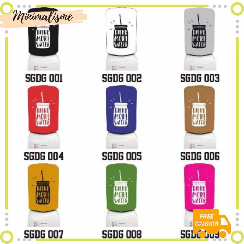 Cover Galon / Sarung Galon / Penutup Galon Drink More Water Printing Bahan Kain Katun