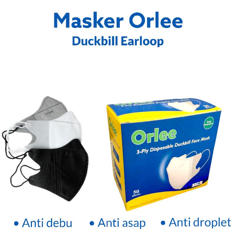 Orlee Masker Duckbill Earloop  ( 1 Box isi 50 )