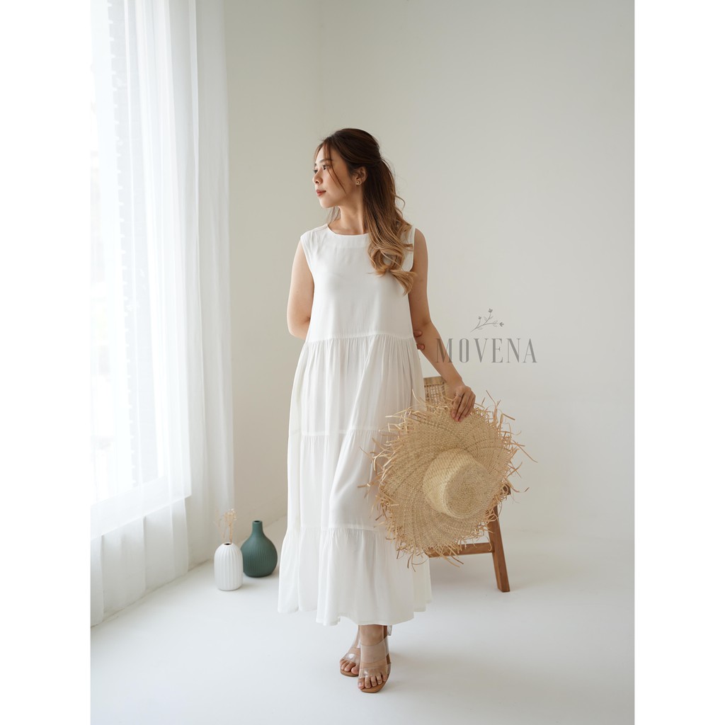 Heidy Flowy Dress / Maxi Dress / Midi Dress Sleeveless Rayon-2