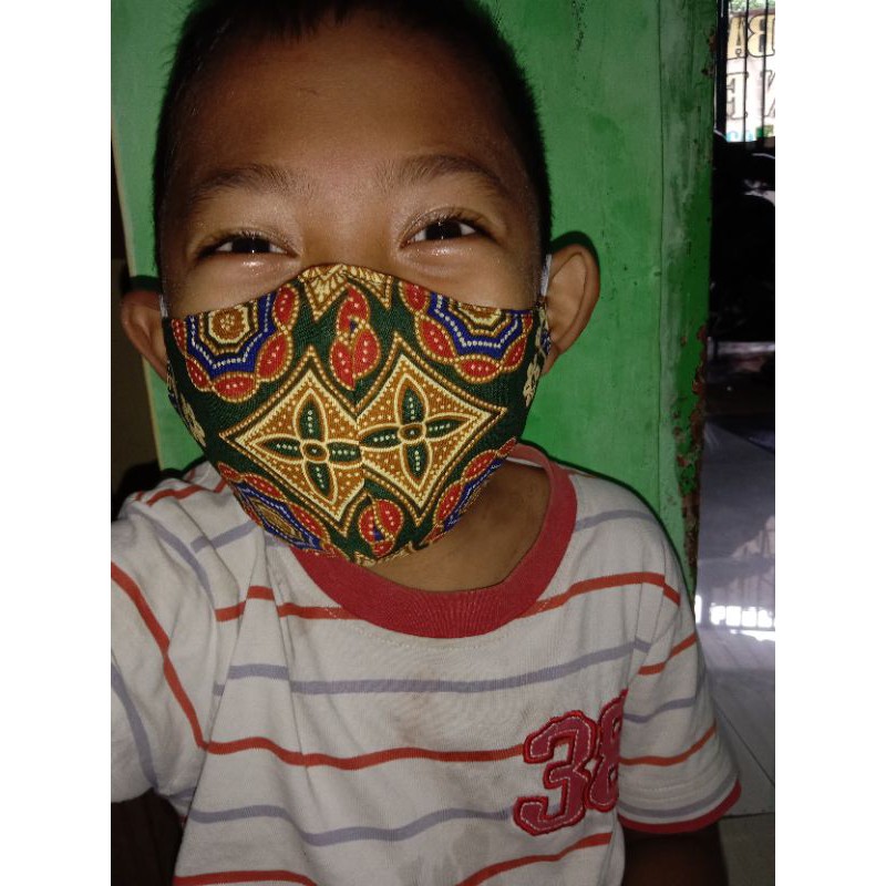 masker batik anak 2 lapis