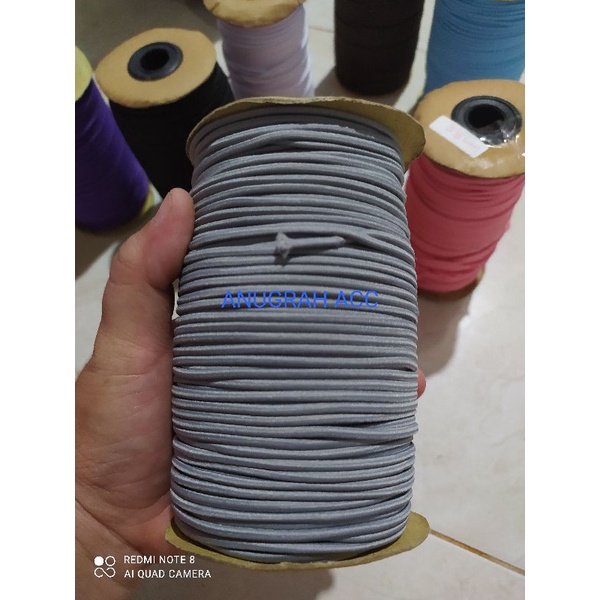 tali karet elastis cord 2.5mm-Abu