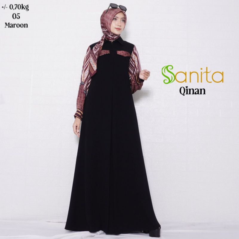 ❤️Ready❤️DRESS Qinan SET SCARF SILK PREMIUMBY SANITA
