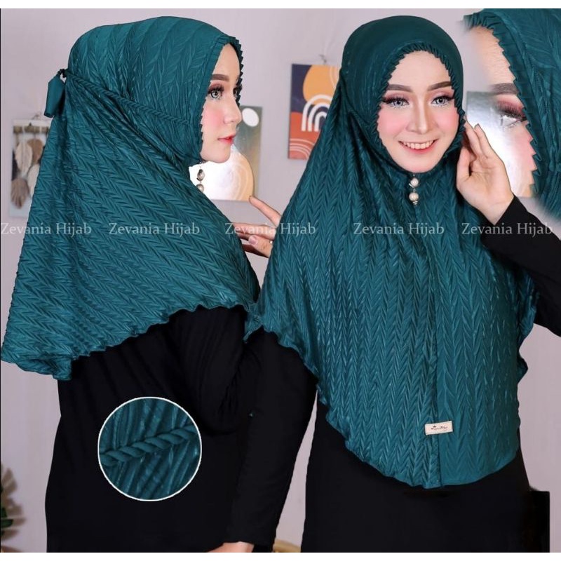 Bergo kcb plisket padi tali kepang / hijab instan plisket tali / bergo maryam plisket padi / bergo p
