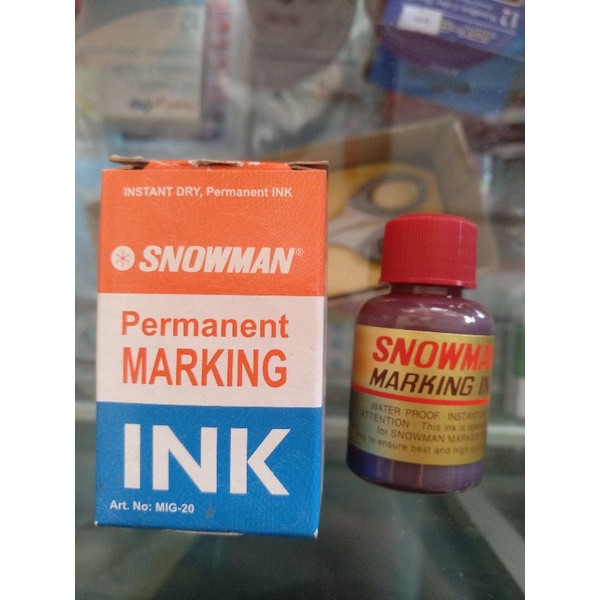 

Tinta spidol snowman merah permanent marking ink refill ink permanent ink