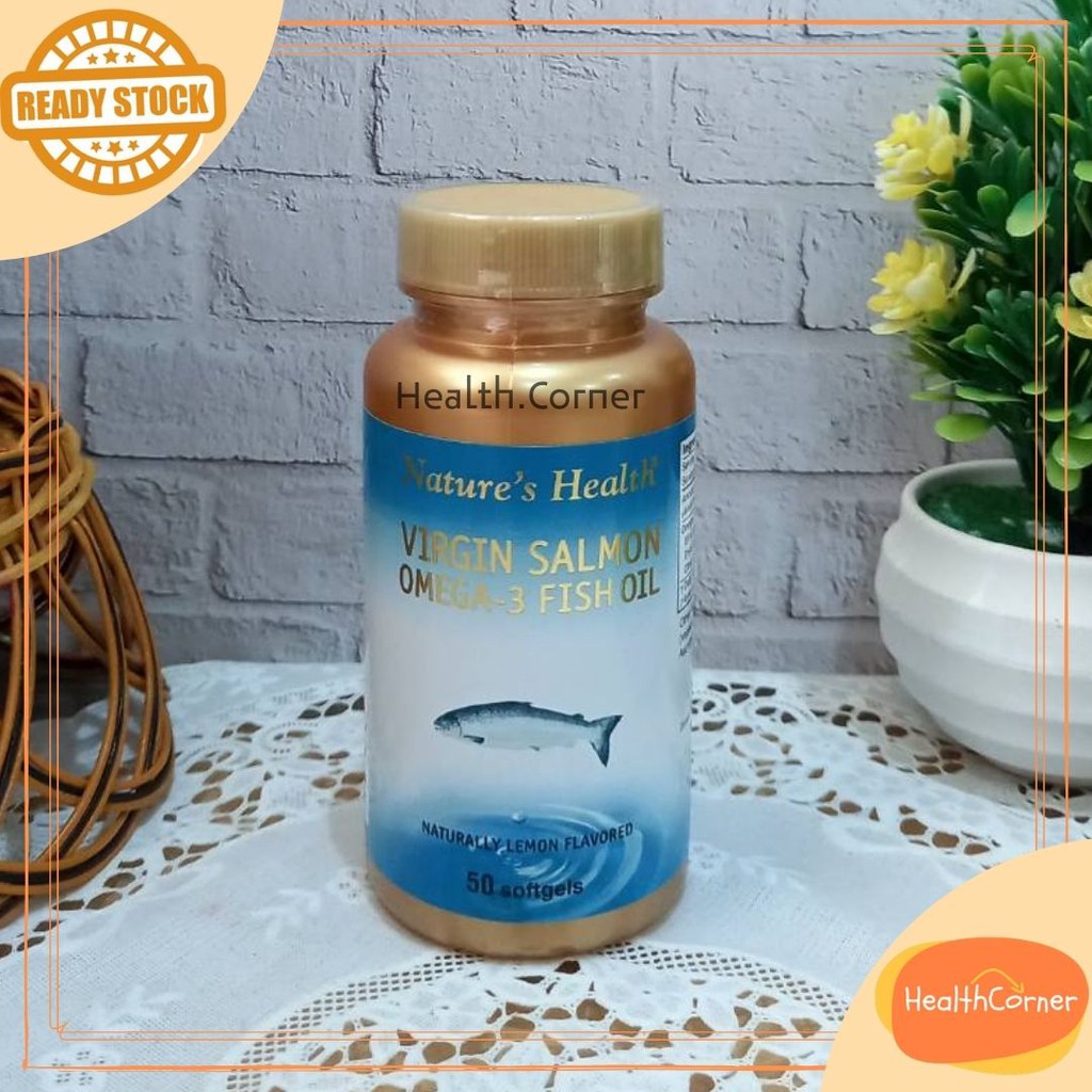 Nature's Health Virgin Salmon Omega 3 Fish Oil 50sgl, Lemon [Natures Health, Salmon Oil, Omega3 ]