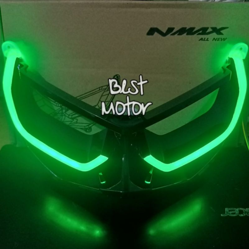 LAMPU ALIS LED PLUS FRAME YAMAHA NMAX 155 NEW RGB 7WARNA HEADLAMP LAMPU ALIS NEW NMAX RGB WARNA WARNI
