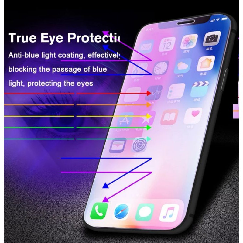 Antigores antiblue iphone X XR XS Max 11 11Pro Pro Max tempered glass blue Screen Guard protector TG