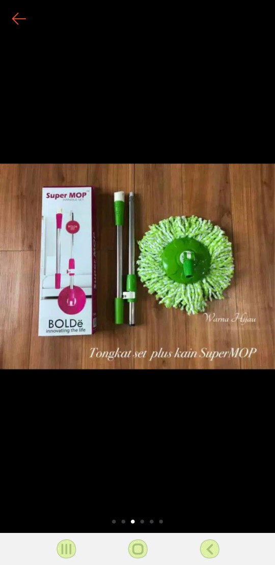 Bolde Handle Set Tongkat Kepala Kain Pel Super Mop Asli Gagang Komplit 1 Set Magic Mop Wonder Mop