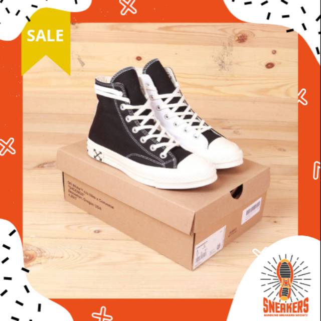 [PREMIUM] CONVERSE 70S HI X OFF WHITE SEPATU SNEAKERS PRIA KETS GRADE ORIGINAL SANTAI KASUAL COWOK