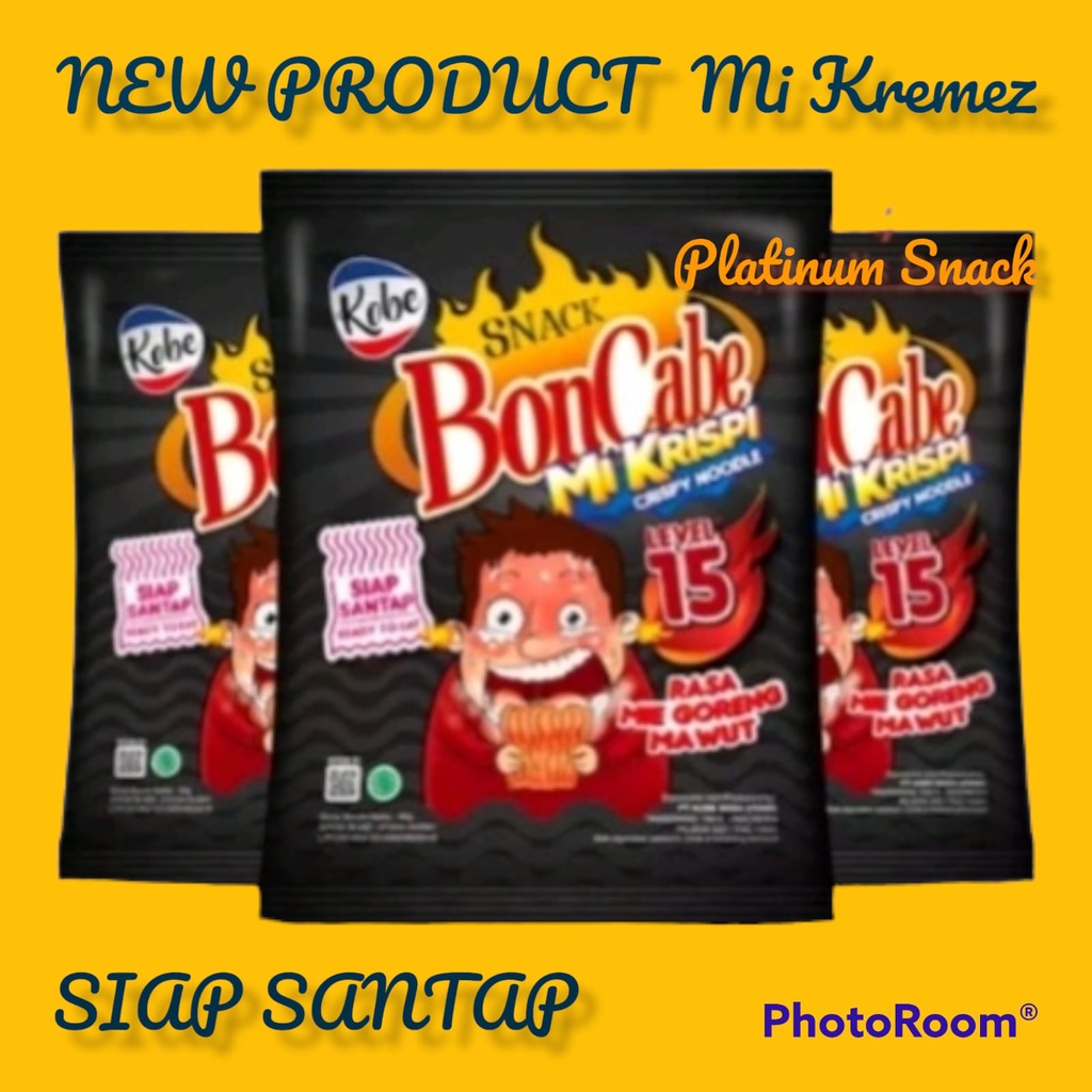 Mi BonCabe Level 15 LANGSUNG DI MAKAN | New Product | 30 g @ 10 Bks | Snack Krispi