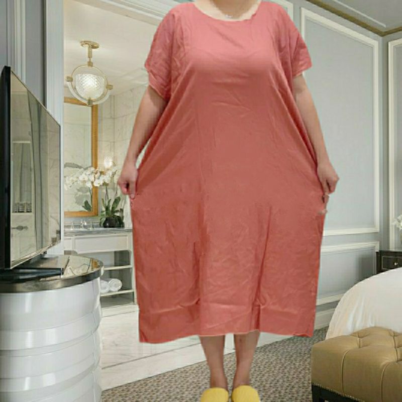 Daster busui daster rayon jumbo daster busui polos semata kaki daster busui panjang polos friendly size XXXXL bahan rayon berkwalitas lembut, halus dan adem