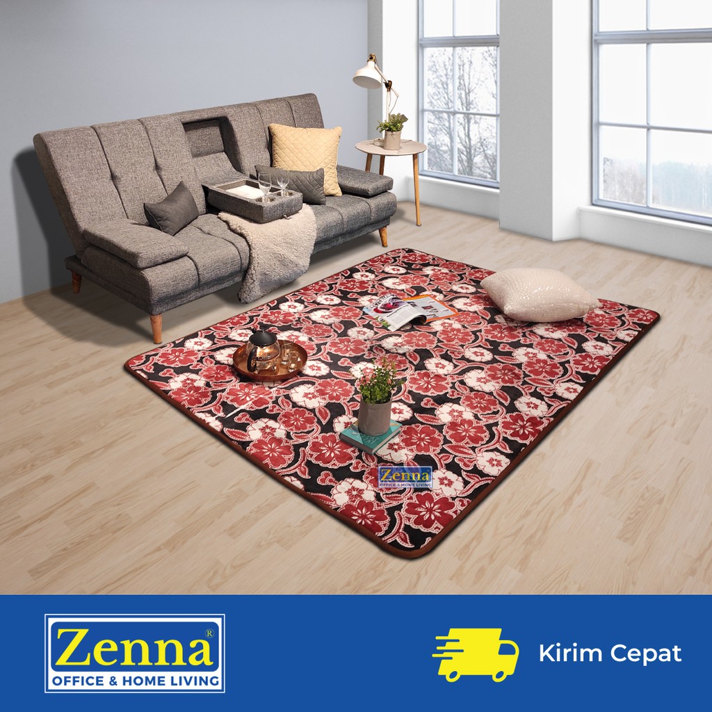 Zenna karpet lantai classic/klasik motif merah