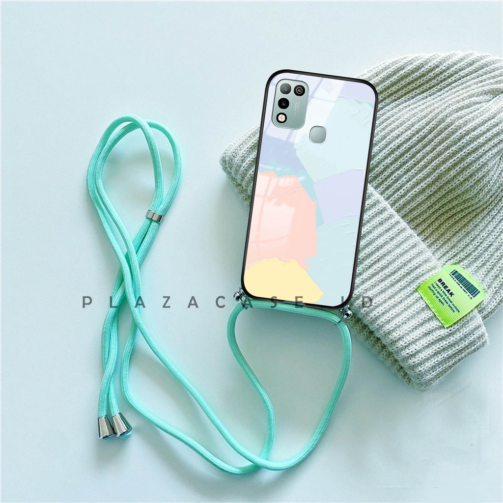 Case Kaca Softcase Akrilik + Tali [K101] for INFINIX HOT 10 PLAY HOT 10S HOT 9 PLAY SMART 5 SMART 4